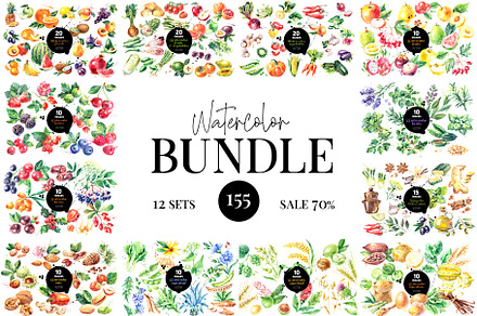 Watercolor Bundle Vector Set