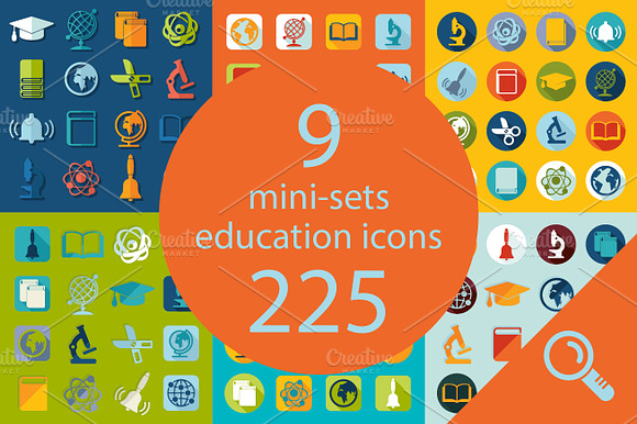 9 Education Sets Of Icons