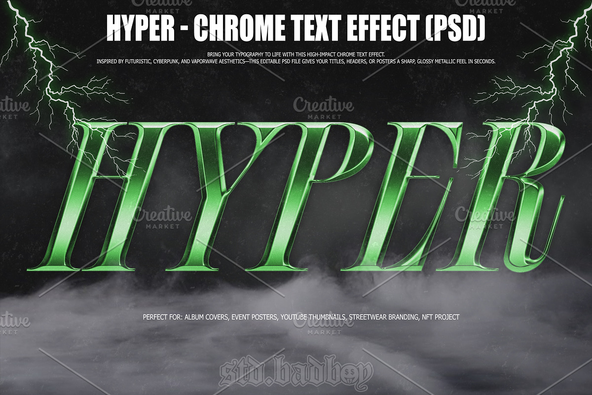 Chrome Text-Effect Editable PSD, a Branding & Logo Template by std.badboy (Photo 1 of 5)