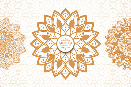 Golden Vector Mandala Pattern
