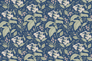 Seamless Flowers Heliotrope Pattern