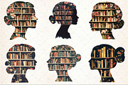 Book Girl and Library Sublimation, a Seasonal Illustration by Rose Art (Thumbnail 2 of 3)