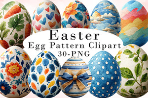 Easter Egg Pattern Clipart, an Illustration by Libby Wishes