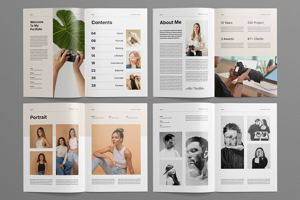 Photography Portfolio | Canva & INDD, a Brochure Template by Leaflove (Photo 4 of 9)