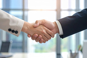 Business Agreement Handshake In Office, a Business Photo by Davizro's Market