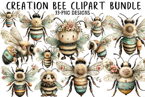 Creation Bee Clipart, an Illustration by Daily.Designs