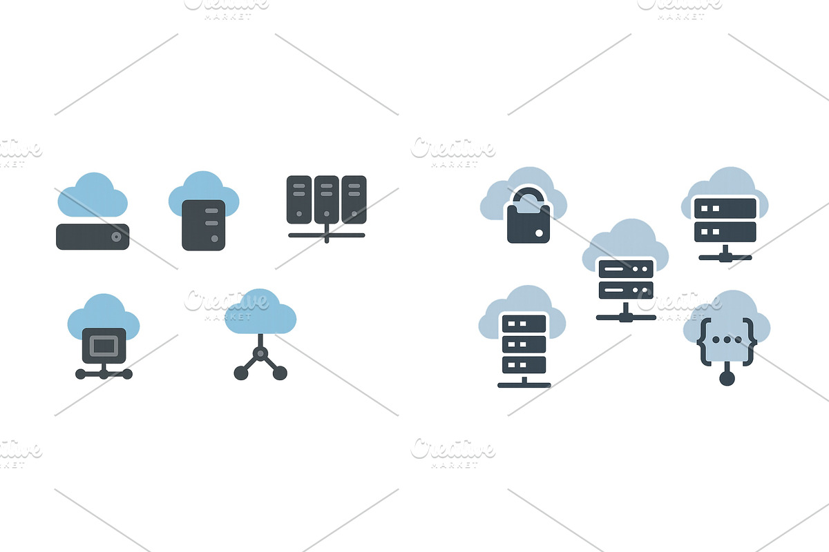 Cloud computing symbols represent, a Technology Illustration by ZinetroN