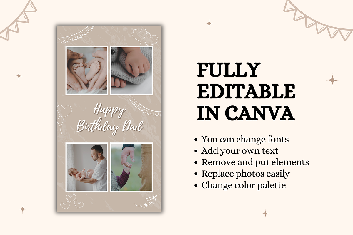 5 Happy Birthday Dad Photo Collage, a Templates & Theme by TemplateCastleStore (Photo 9 of 9)