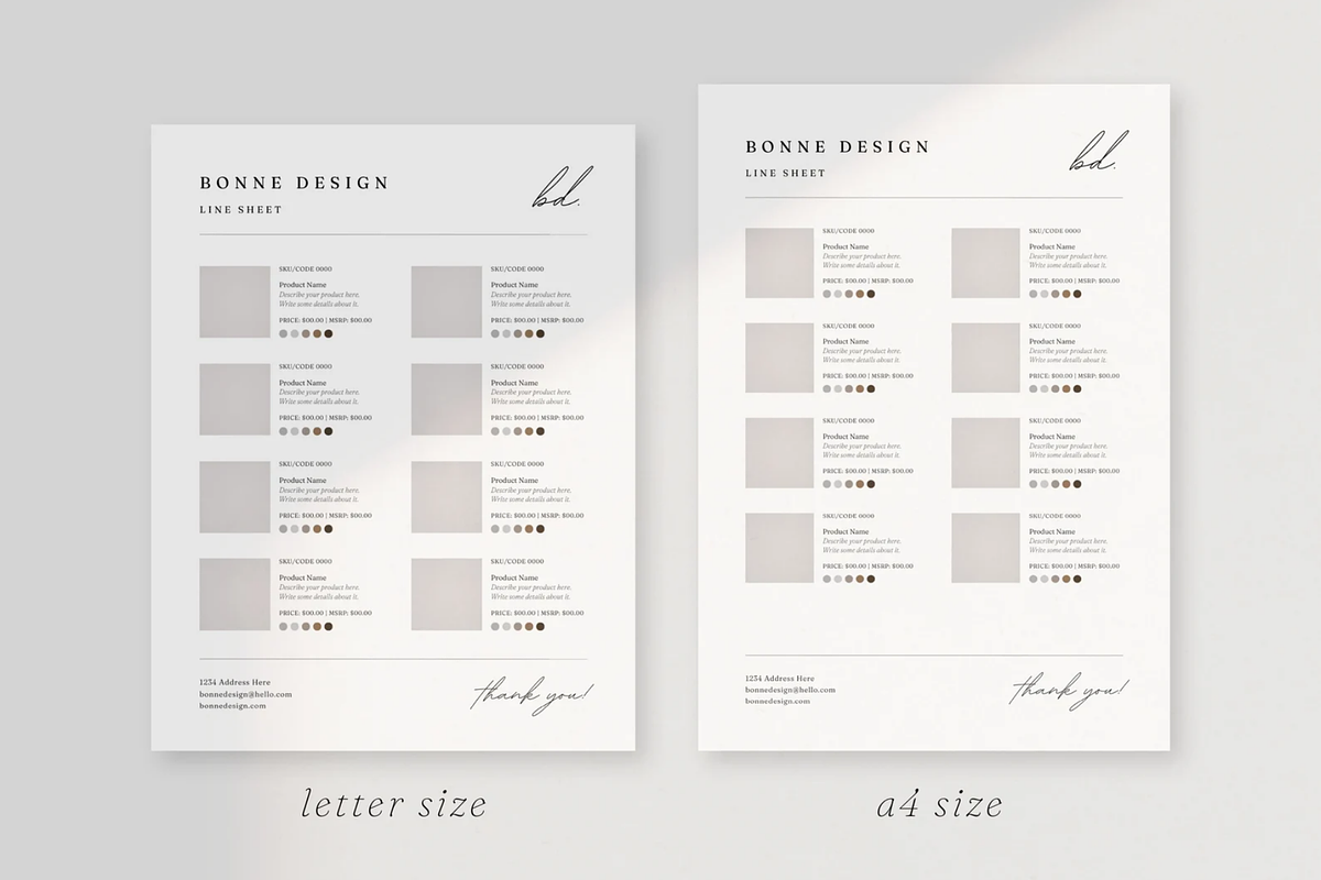 Simple Line Sheet Template Canva, a Marketing Template by frommakertomaker (Photo 5 of 7)