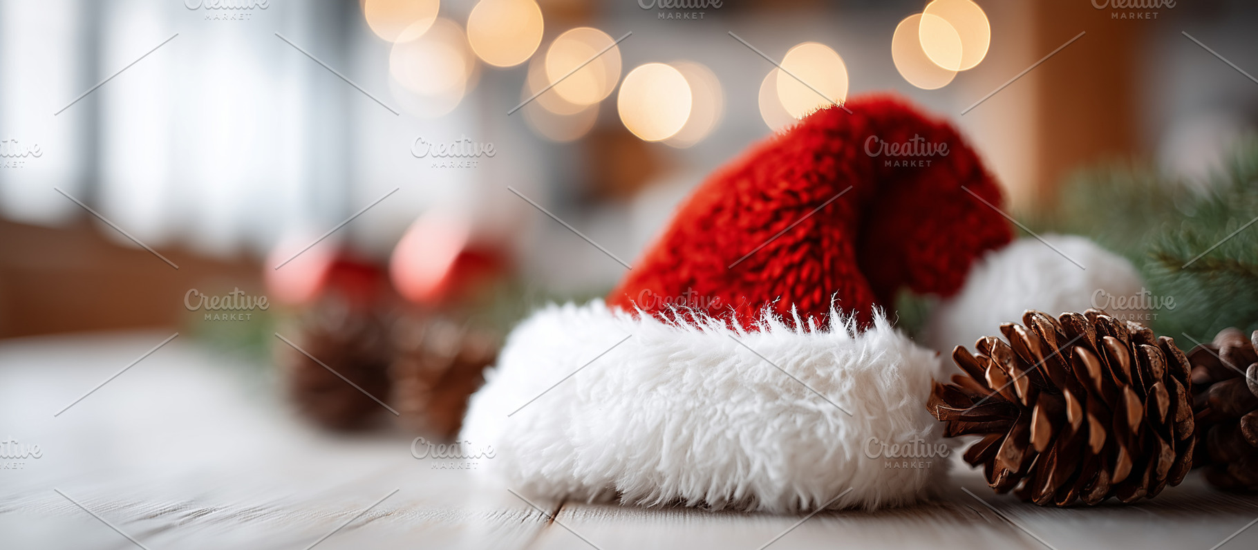 Santa hat resting on a wooden, a Holiday Photo by MistyDay