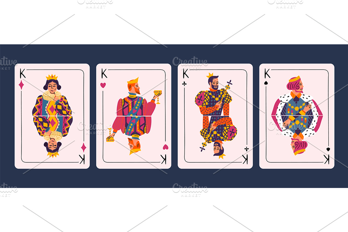 Cartoon King Playing Cards Set, an Object Graphic by Bigmouse_art