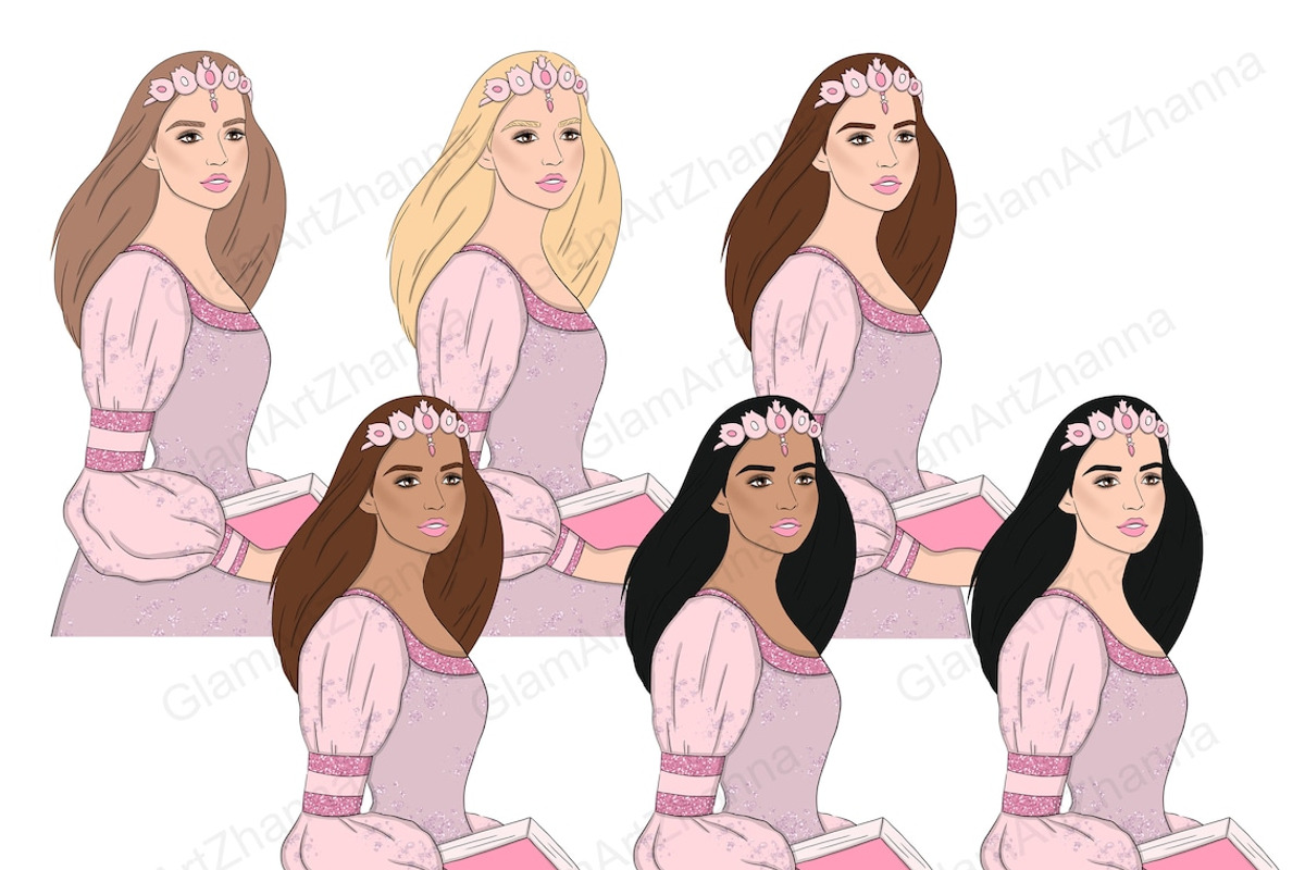 Fairytale Girls Clipart, a Person Illustration by GlamArtZhanna (Photo 4 of 4)