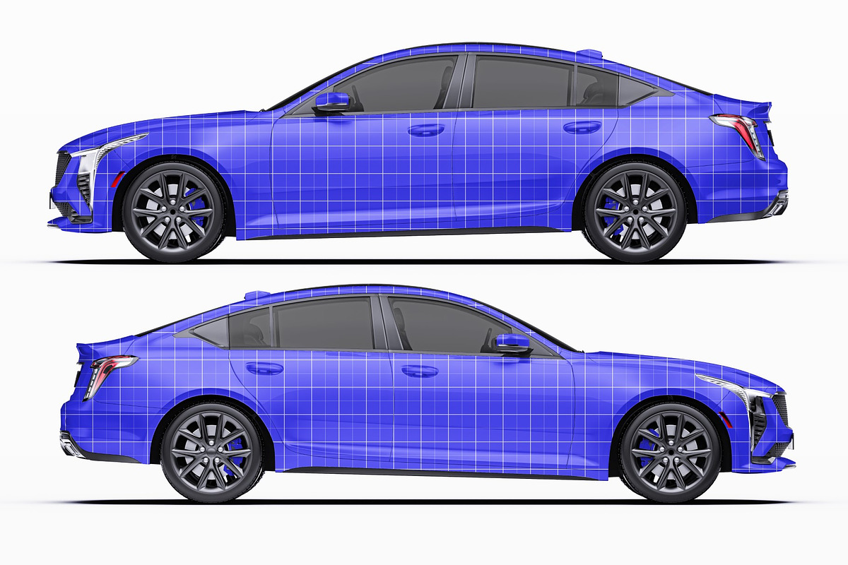 2025 Luxury Sport Sedan Set, an Advertising Mockup by Halal Graphic Studio (Photo 9 of 12)