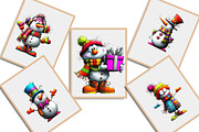 Whimsical Christmas Snowman Clipart, an Illustration by Libby Wishes (Thumbnail 5 of 6)