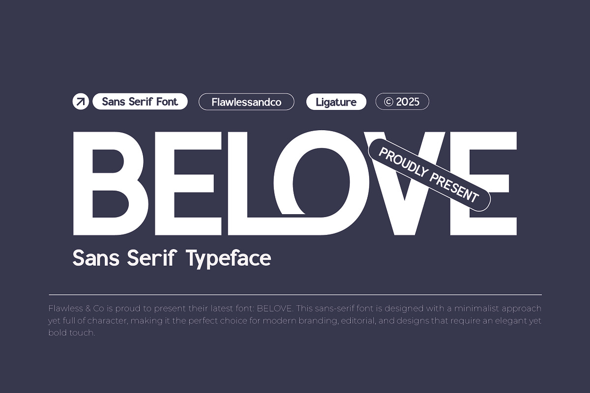 Belove - Sans Serif Font, a Sans Serif Font by Flawless And Co (Photo 1 of 10)