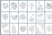 100 Flowers Coloring Book, a Decorative Illustration by MarisoArt (Thumbnail 5 of 9)