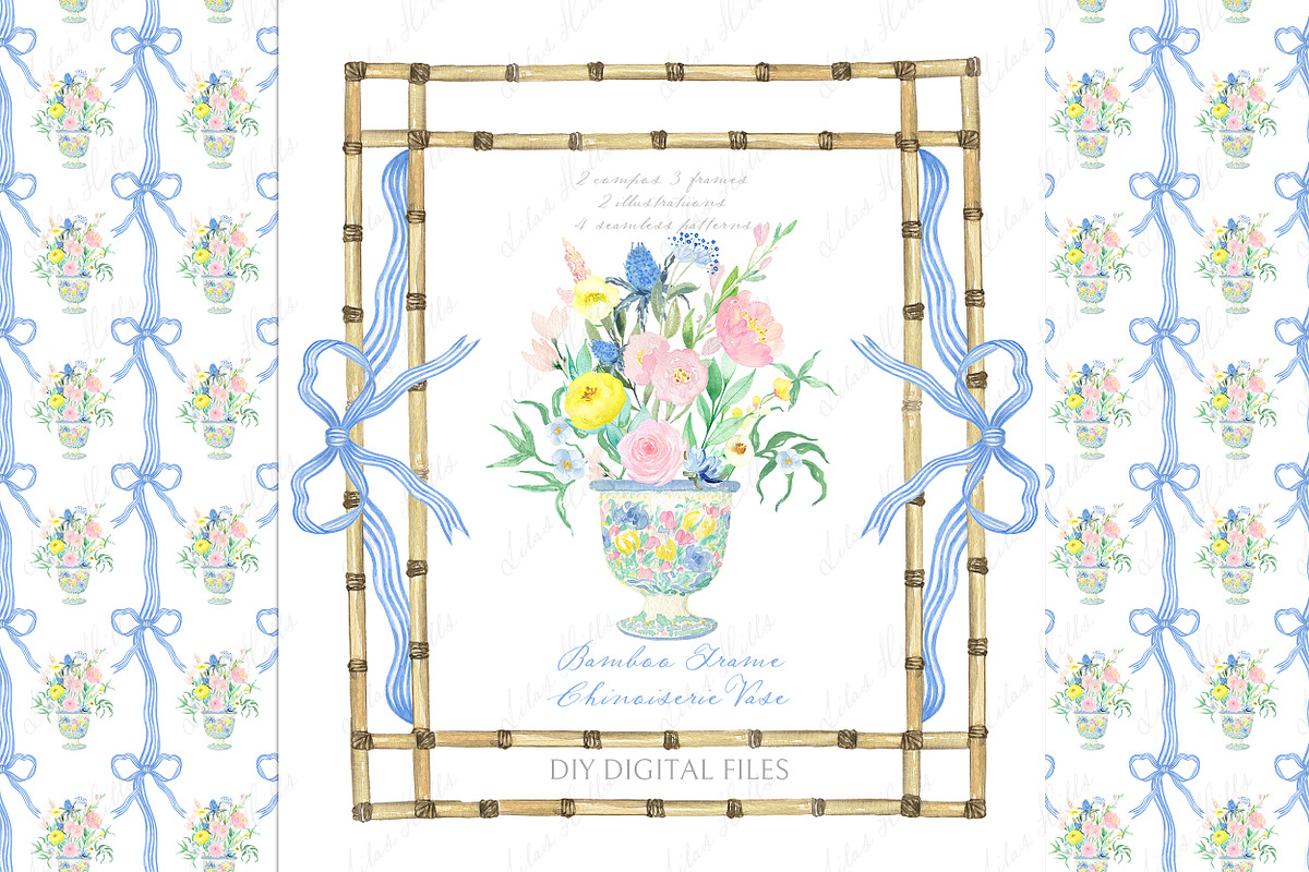Chinoiseries Jar Bamboo Frame, an Illustration by LABFcreations (Photo 1 of 4)