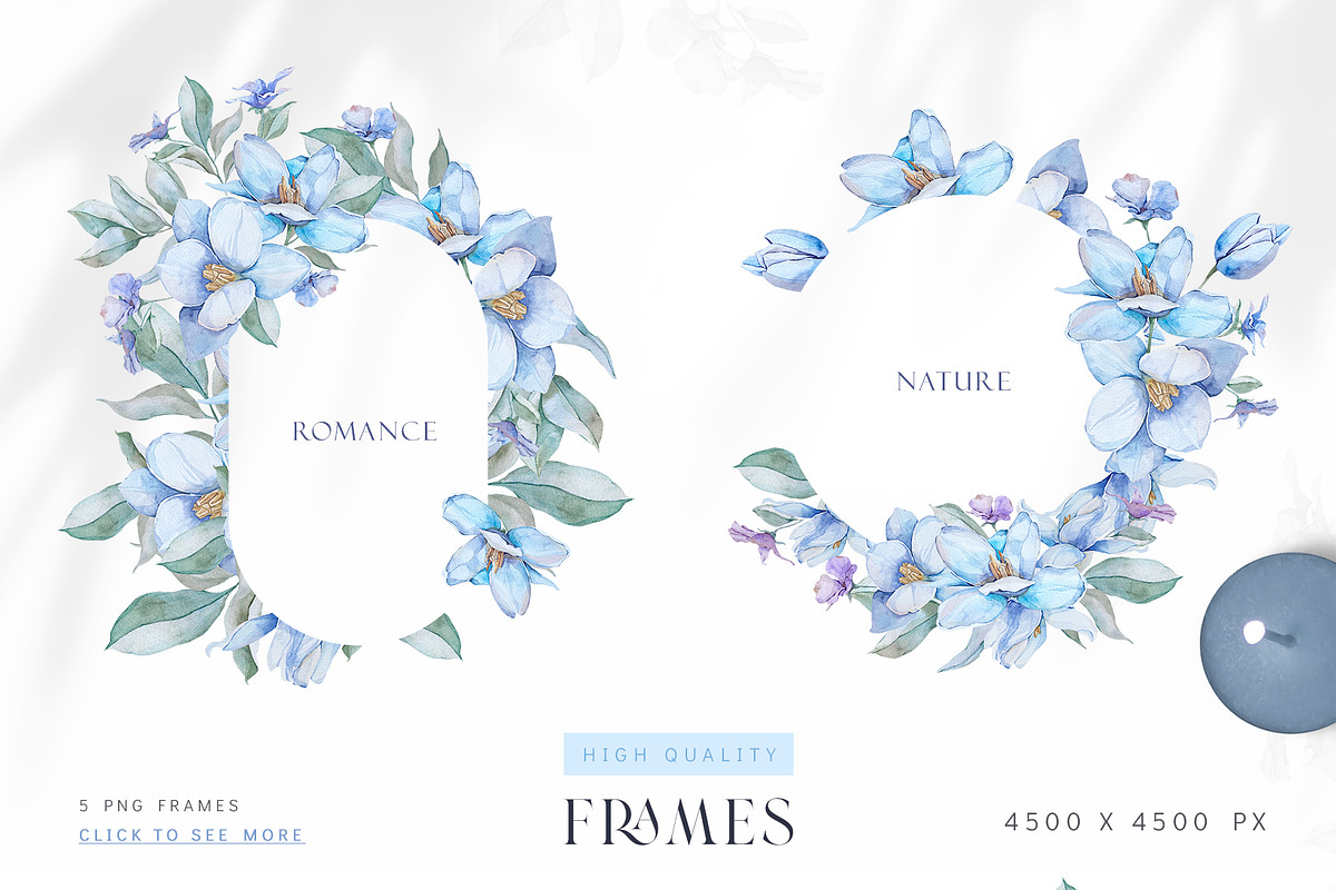 Watercolor clipart Navy tulips, a Decorative Illustration by MariGraphic boutique (Photo 5 of 9)