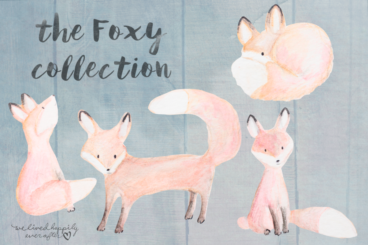 Watercolor Fox Digital Graphics, an Animal Illustration by WeLivedHappilyEverAfter (Photo 2 of 4)
