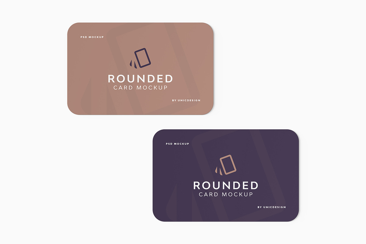Rounded Card Mockup, a Mockup by UnicDesign (Photo 1 of 7)
