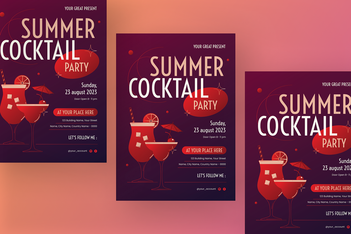 Summer Cocktail Party Flyer, a Flyer Template by SquidPixey (Photo 6 of 6)