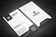 Black & White Vertical Business Card, a Business Card Template by Verazo (Thumbnail 1 of 3)