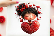 Quirky Valentine Girl Clipart, an Illustration by designcity5 (Thumbnail 5 of 5)