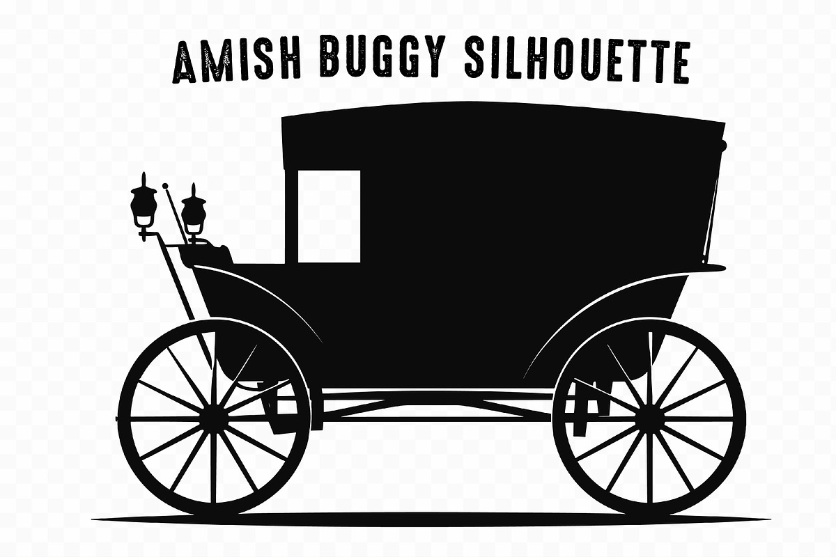 Amish Buggy SVG Black Silhouette, an Animal Illustration by Gfx Expert Team (Photo 2 of 3)