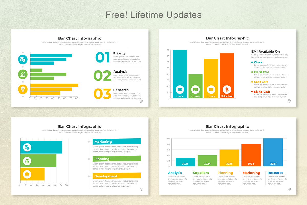 Bar Chart Infographic Template EPS