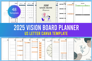 2025 Vision Board Planner Canva