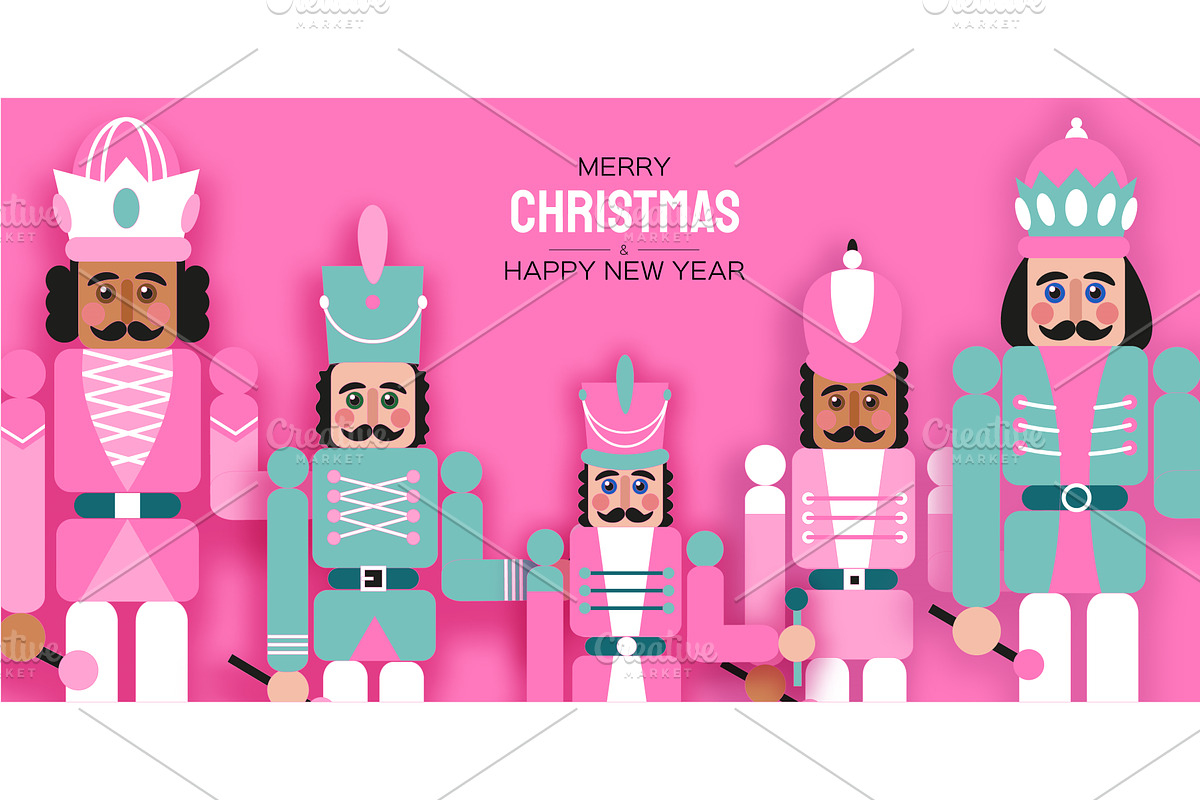 Pink Sugar Christmas Nutcracker, an Object Graphic by Masherdraws