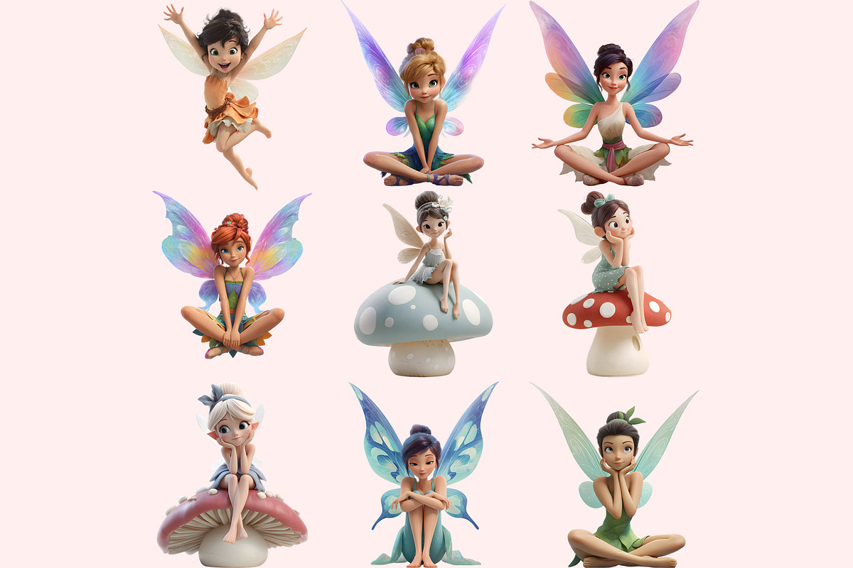 Fairy Clipart PNG Bundle, a Graphic by M9 Design (Photo 5 of 9)