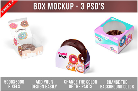 Box With Donut Mockup PSD, a Packaging Mockup by Bruno's Shop