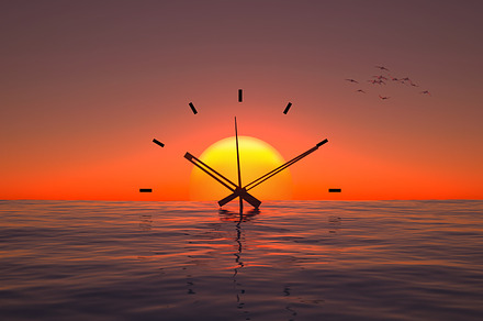 clock arrows of the sunset