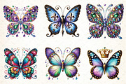 Watercolor Mardi Gras Butterfly, an Illustration by DreamCafeArt (Thumbnail 3 of 3)