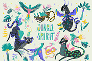 Jungle Spirit Clip Art Set, an Animal Illustration by Lilla Bölecz (Thumbnail 1 of 5)