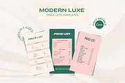 Modern Luxe Price Lists Templates, a Social Media Template by Hell Yeah Designs (Thumbnail 1 of 5)