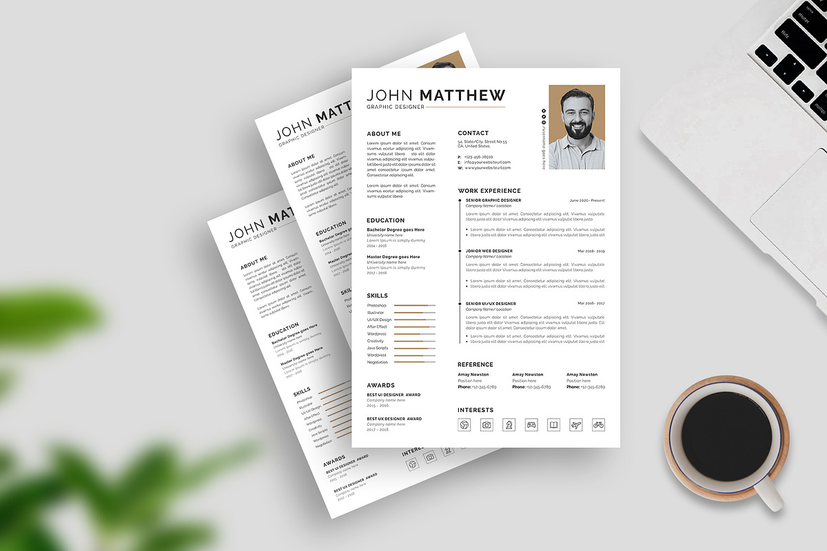 Clean Resume CV preview 4