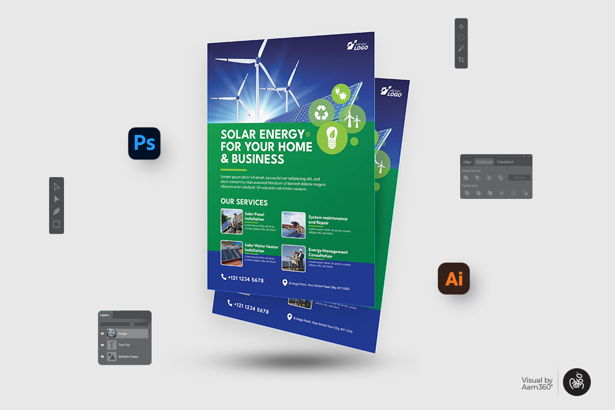 Green Energy Flyer Template, a Flyer Template by Aam360 (Photo 2 of 3)