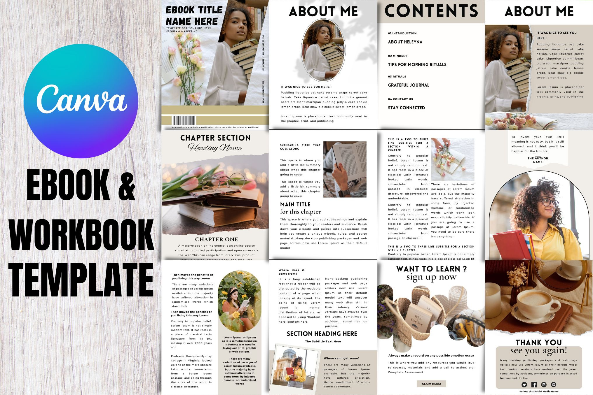 eBook and Workbook canva Template, a Magazine Template by iloveTemplate
