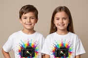 Rainbow Camera Paint Splash, a Shirt Mockup by Vector Stall (Thumbnail 7 of 14)