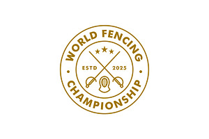 Fencing Sport Emblem Badge Logo, a Branding & Logo Template by Buqancreative