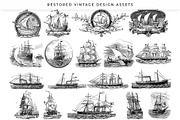 Vintage Steam and Sail Clipart, a Transportation Illustration by Century Library (Thumbnail 6 of 8)