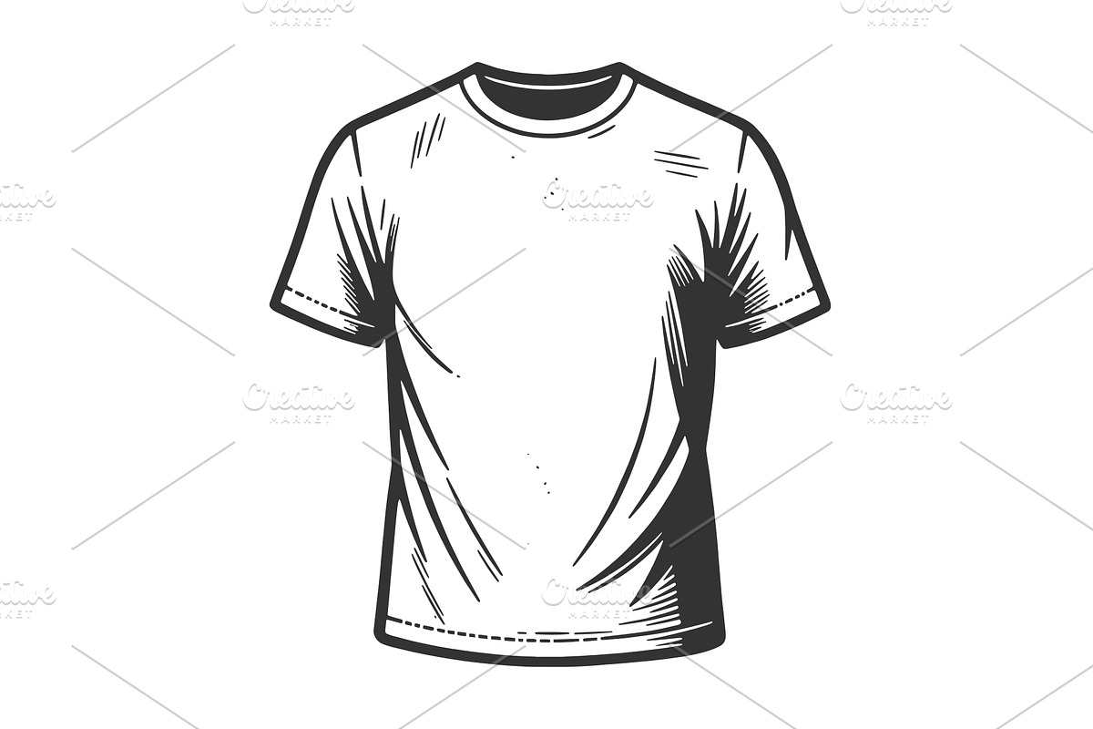 Blank T Shirt Template Simple, an Object Illustration by AlexArt