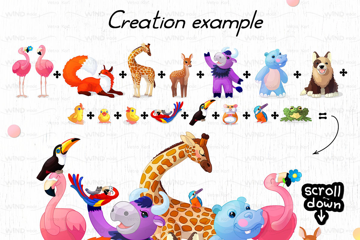 vector set Happy Animals, an Animal Illustration by WINDmade (Photo 11 of 12)