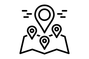 Locations place black icon, an Outline Icon by Creative priyanka
