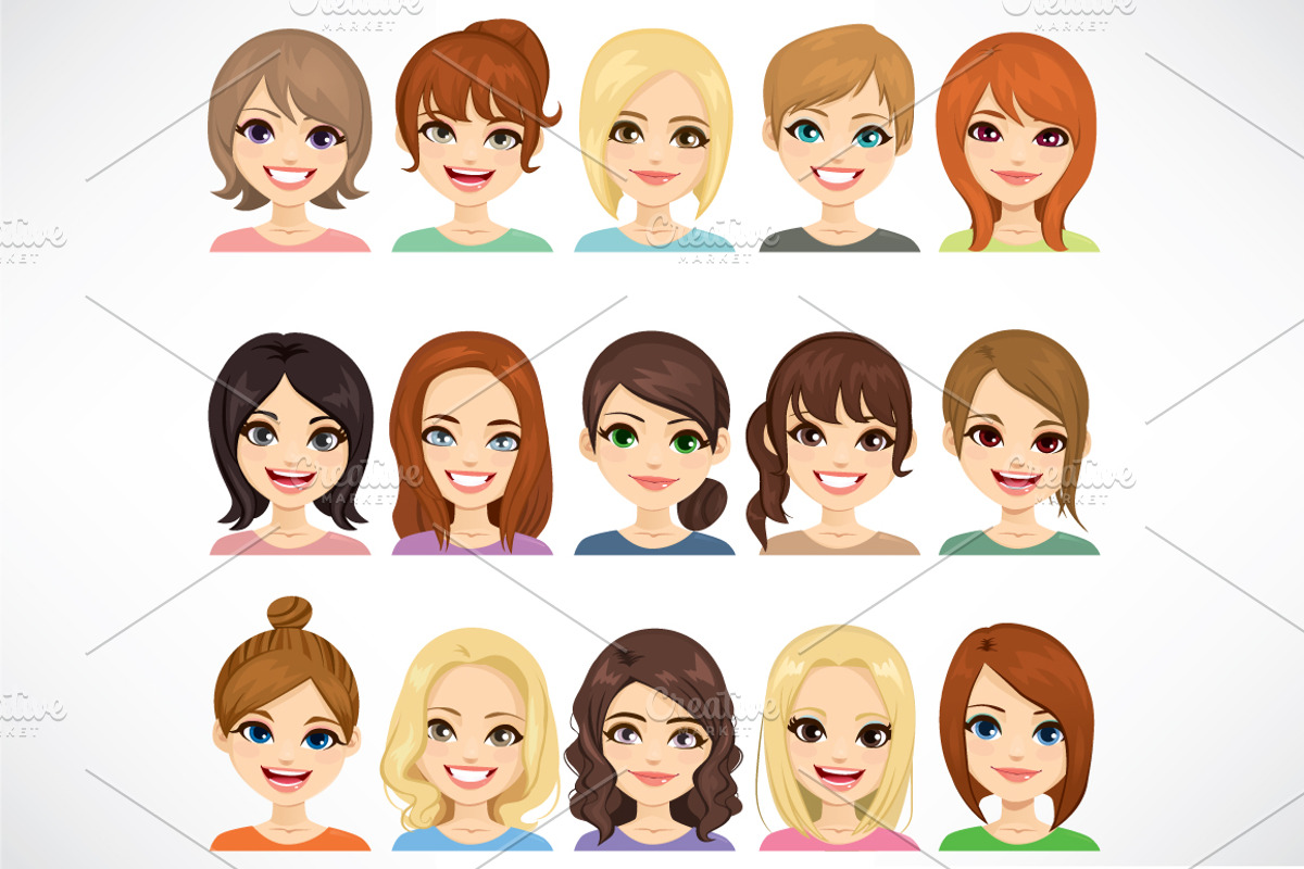 15 Women Avatar Set Collection, an Illustration by Kakigori Studio (Photo 2 of 2)