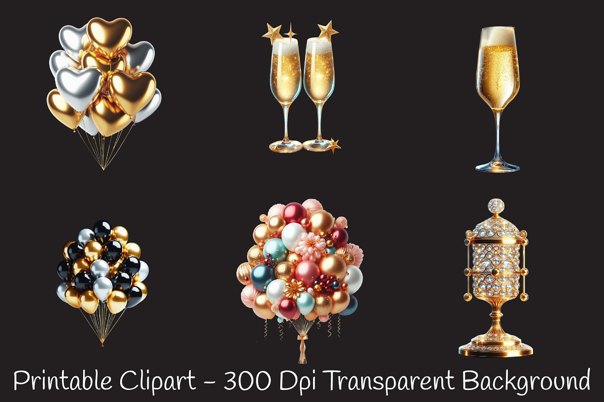 Elegant New Year Balloons and Champa, an Illustration by RobertsArt (Photo 3 of 5)