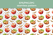 Japanese Food & Culture Patterns, a Food Illustration by InkyQueenArt (Thumbnail 2 of 7)
