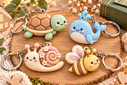 Cute Kawaii Animal Keychain STL, an Object 3D Model by Layerology (Thumbnail 1 of 3)